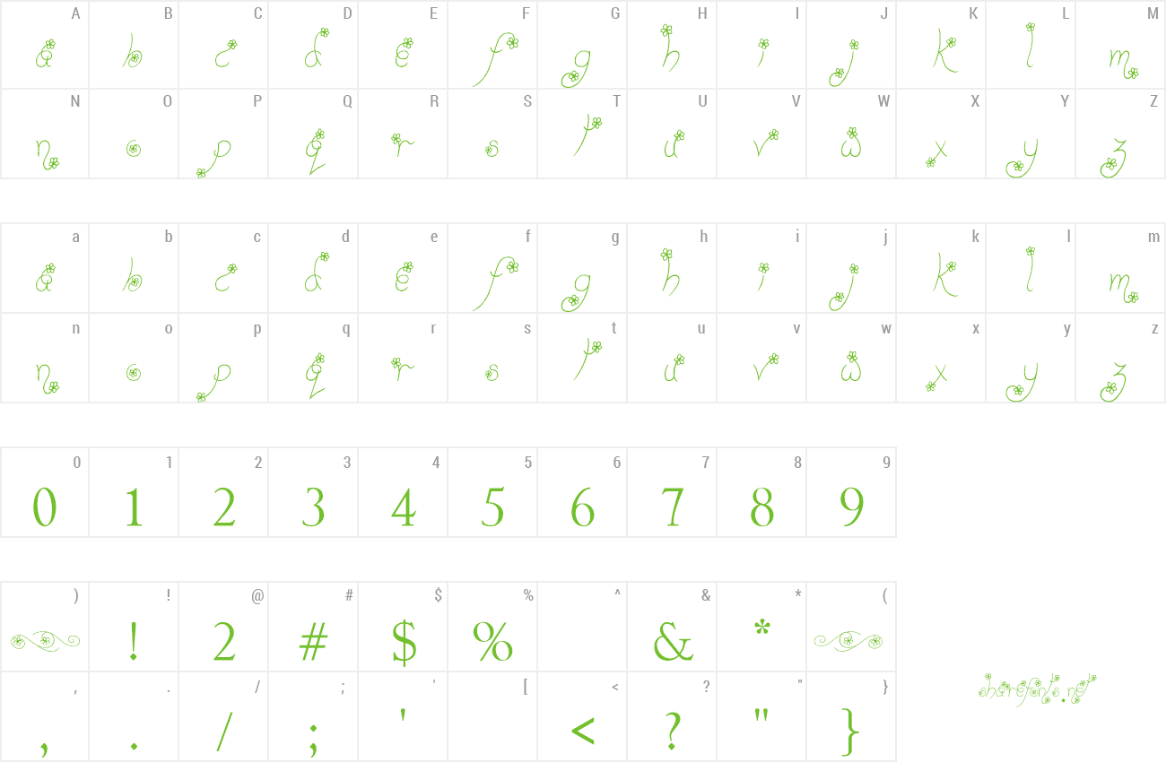 Font (Way Gardens) preview